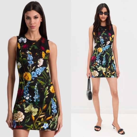 Alice + Olivia Dresses & Skirts - Alice + Olivia Wynell A-Line Mini Dress in Social Hour Black 2